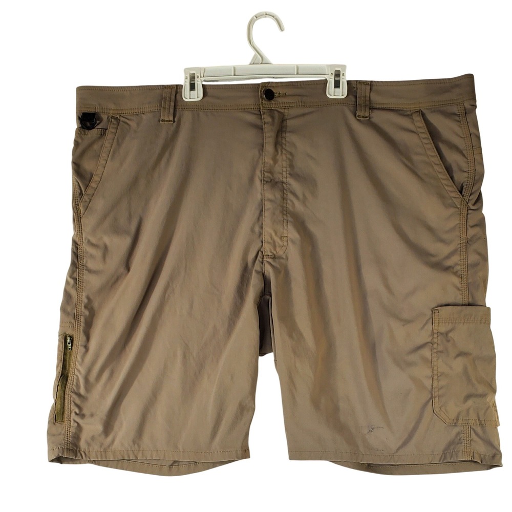 Wrangler Outdoor Series Mens Tan Cargo Shorts NW985EW Size 48 Hiking Stretch